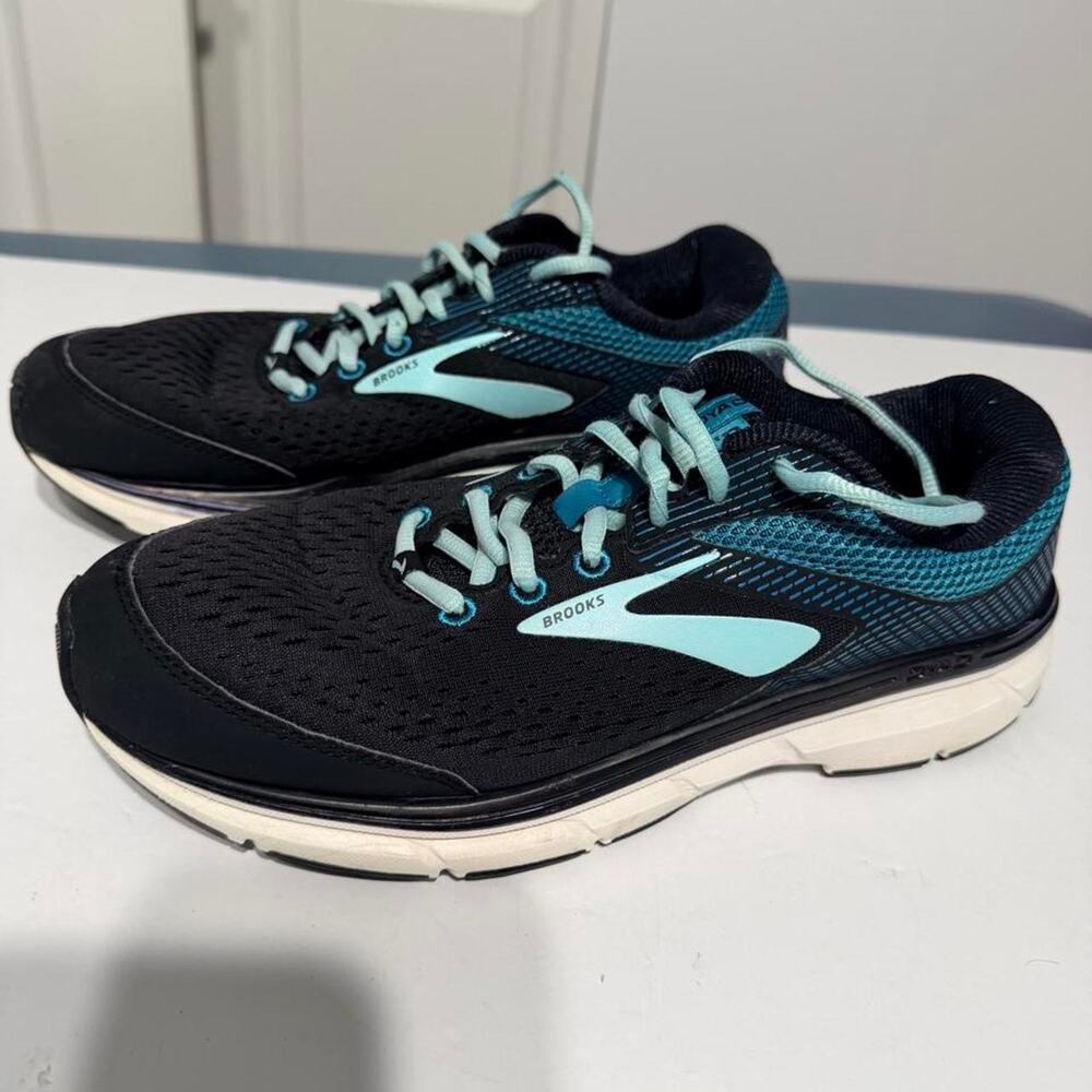 Brooks Dyad 10 Womens 9.5 Wide D Running Shoes Black Teal Blue